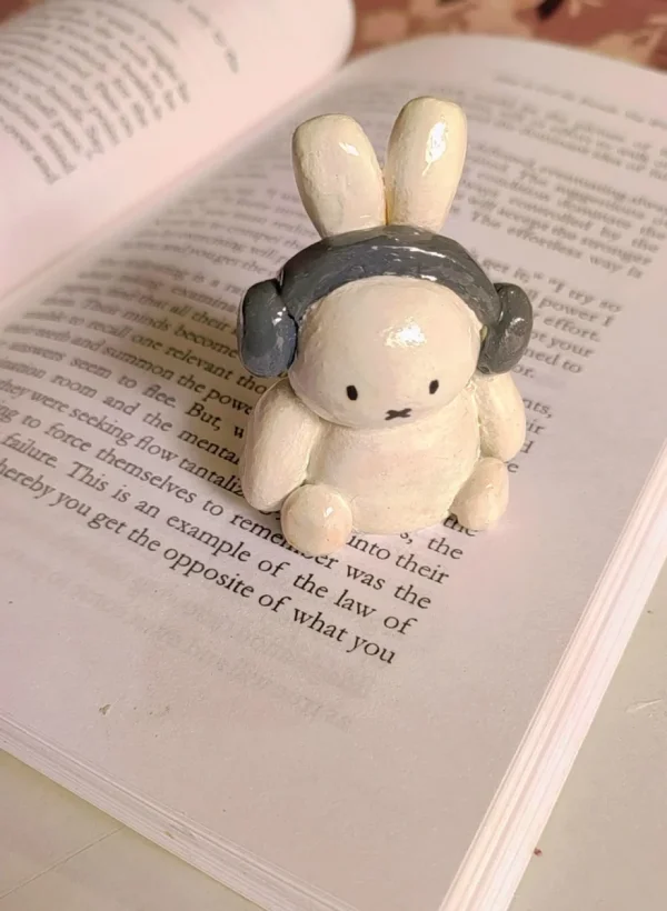 Rabbit with headphones