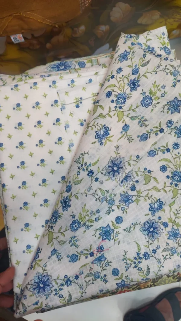 khadi snow white & blue print