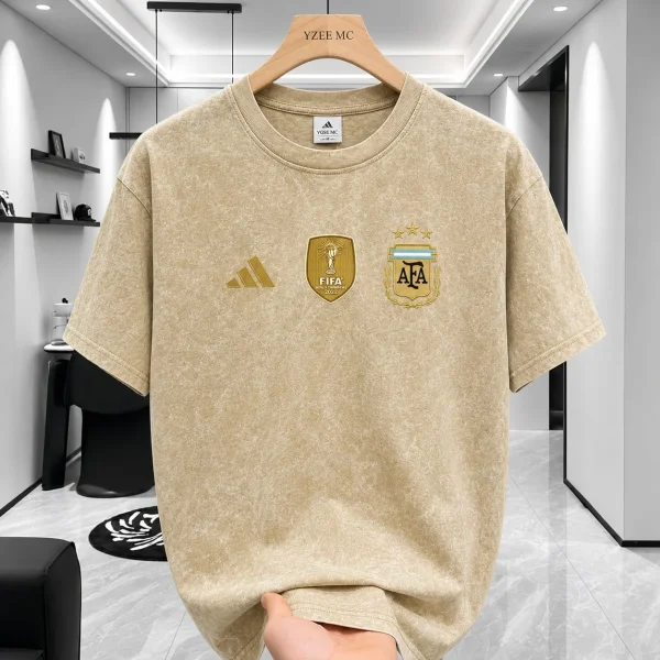 ARGENTINA JERSEY ACID WASH DROPSHOULDER T-SHIRT