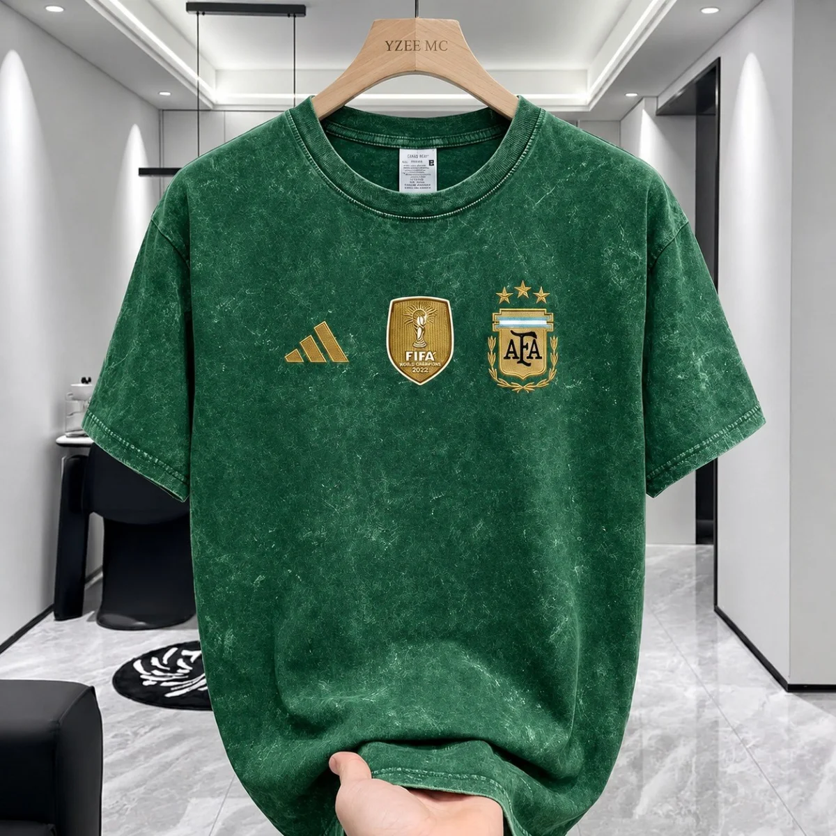 ARGENTINA JERSEY ACID WASH DROPSHOULDER T-SHIRT image 3