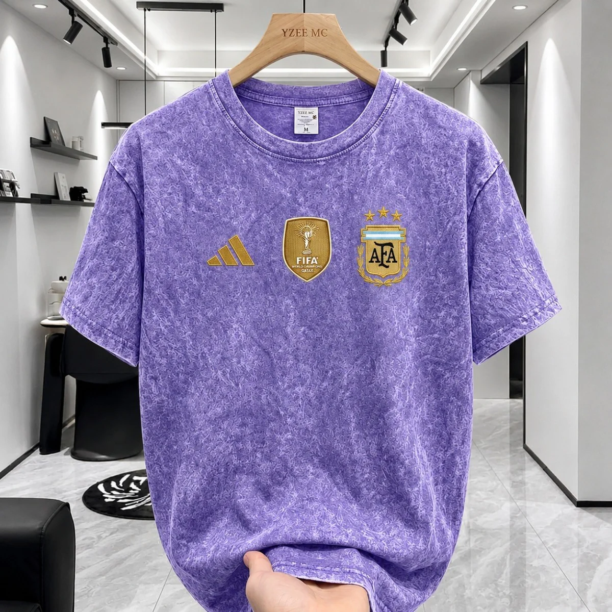 ARGENTINA JERSEY ACID WASH DROPSHOULDER T-SHIRT image 5