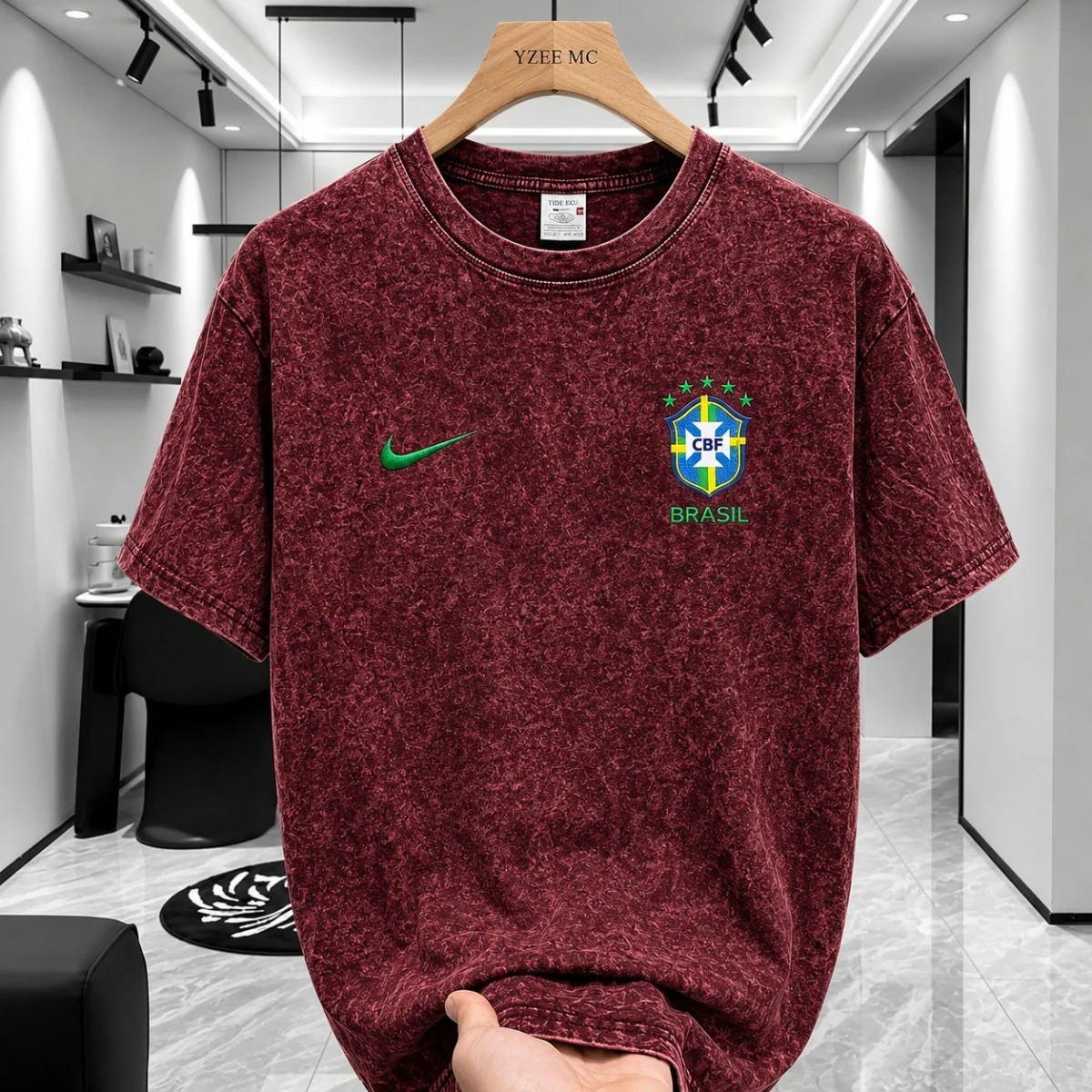 BRAZIL ACID WASH DROP SHOULDER T-SHIRT image 5