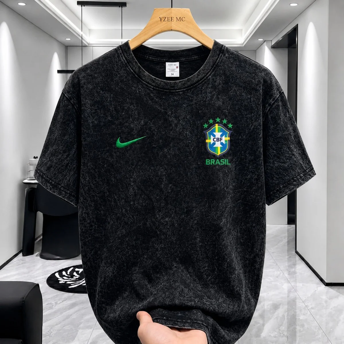 BRAZIL ACID WASH DROP SHOULDER T-SHIRT image 2