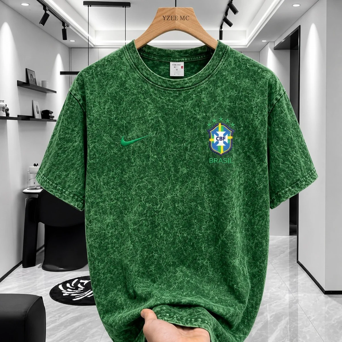 BRAZIL ACID WASH DROP SHOULDER T-SHIRT image 3