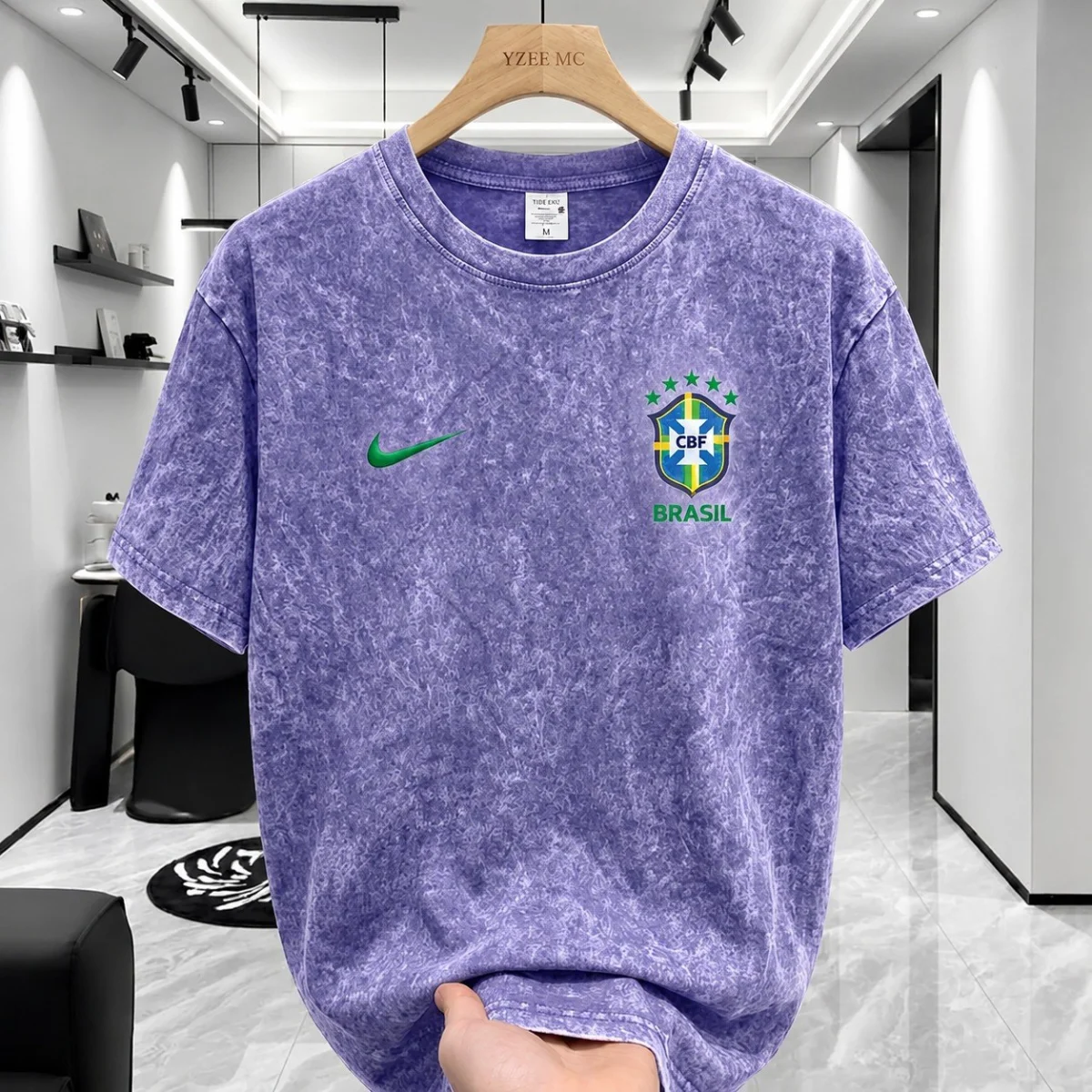 BRAZIL ACID WASH DROP SHOULDER T-SHIRT image 4