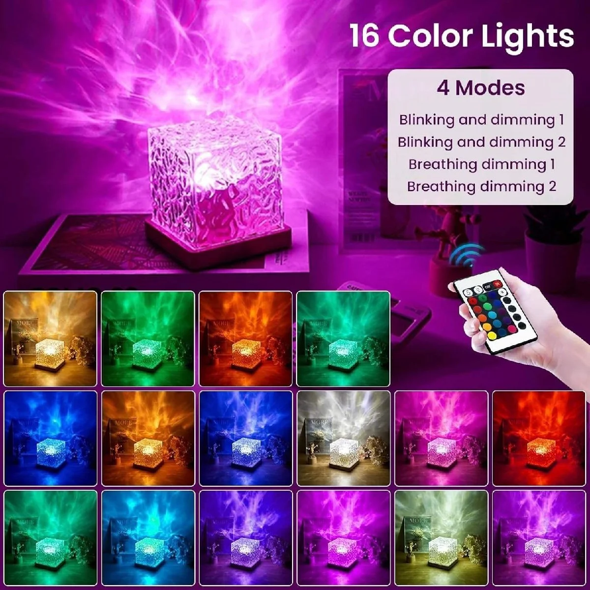 16-Color Ocean Wave & Galaxy Night Light image 3