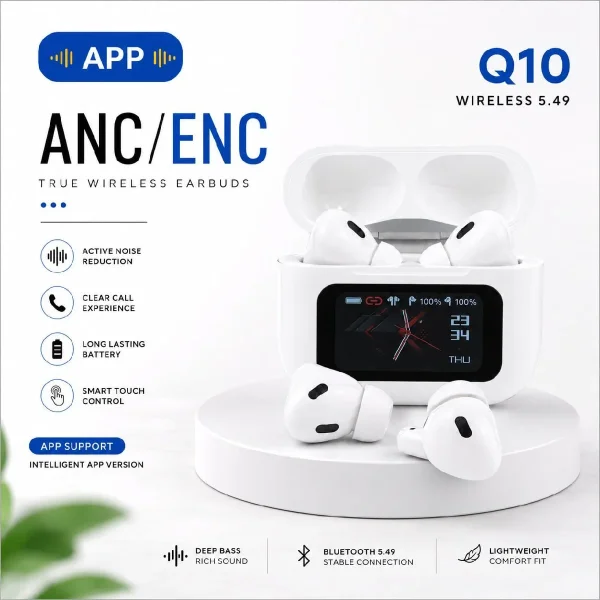 A9 Pro Smart Touch Screen Wireless Earbuds