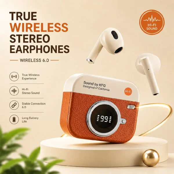 Q86 Retro Camera TWS Earbuds