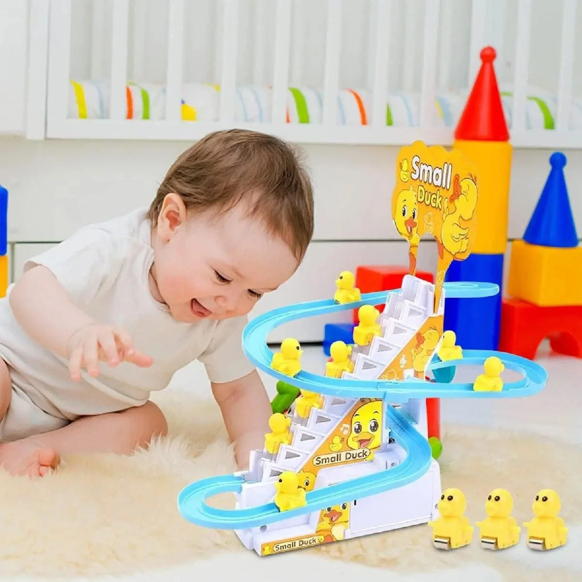 Electric Duck Climbing Stairs Track Toy image 2