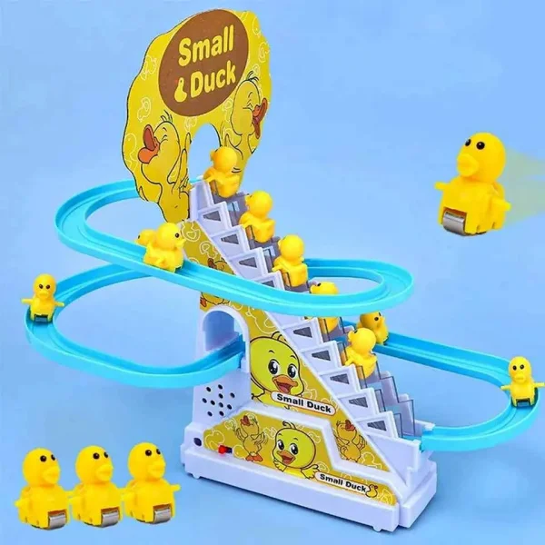 Electric Duck Climbing Stairs Track Toy