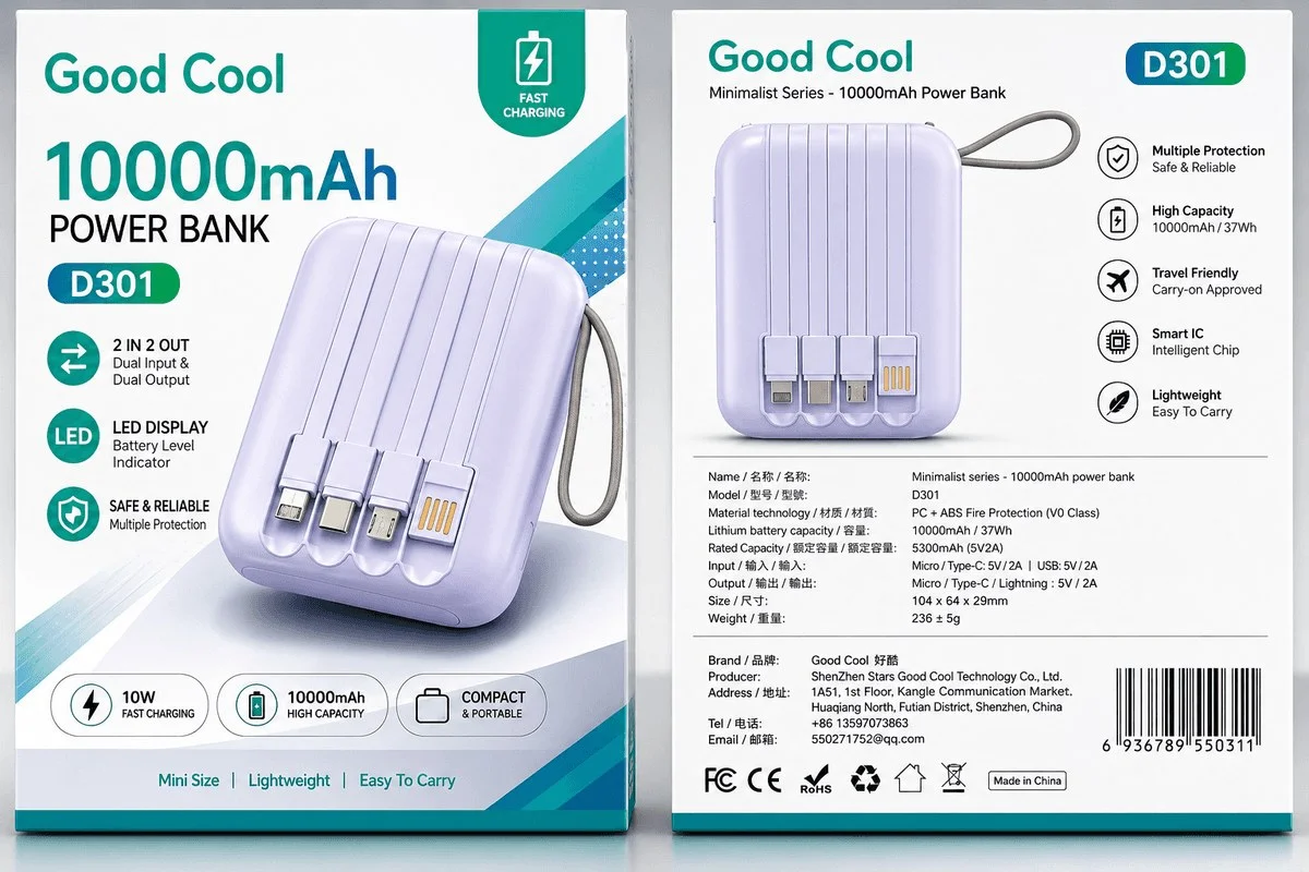 Good Cool D301 10000mAh Power Bank 🔋⚡ image 2
