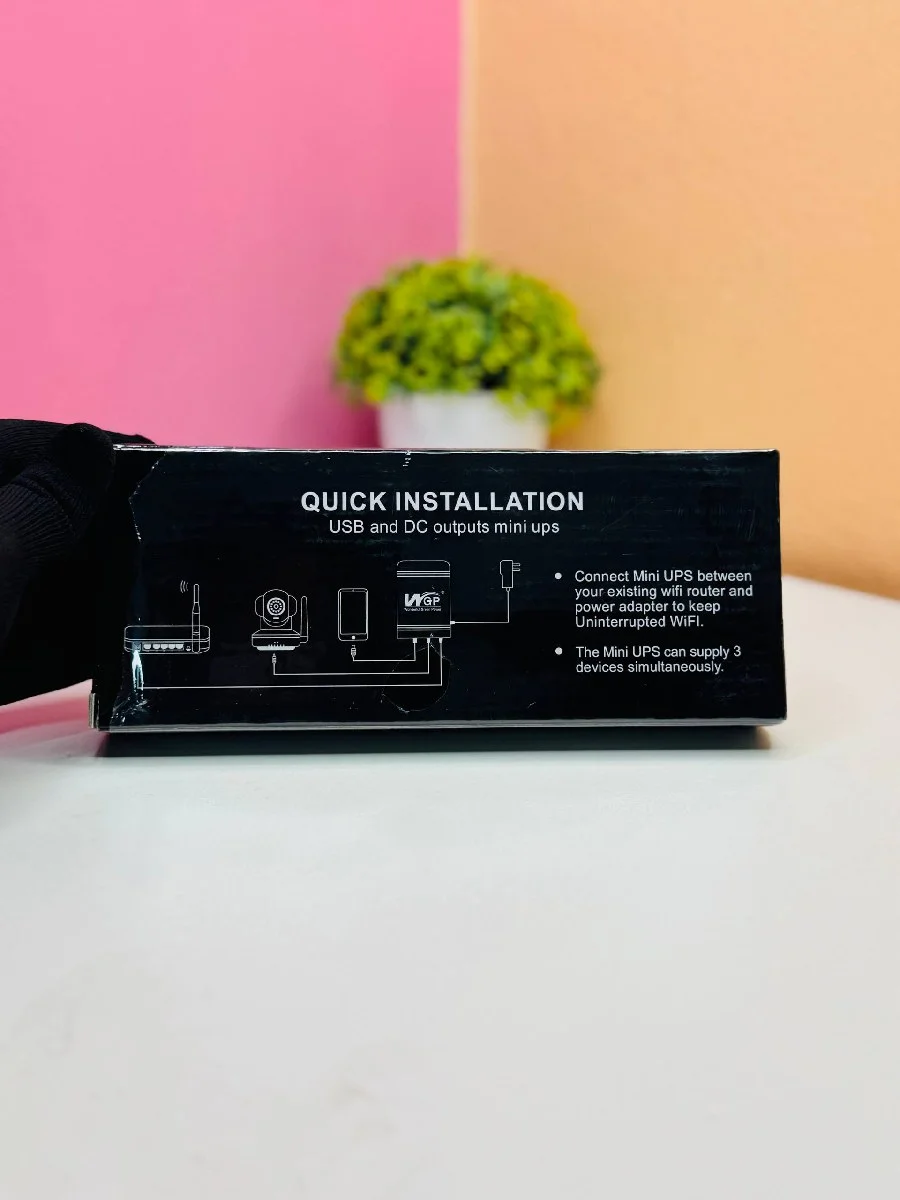 New Version WGP mini UPS 10400mAh – 5/9/12V – Black image 2