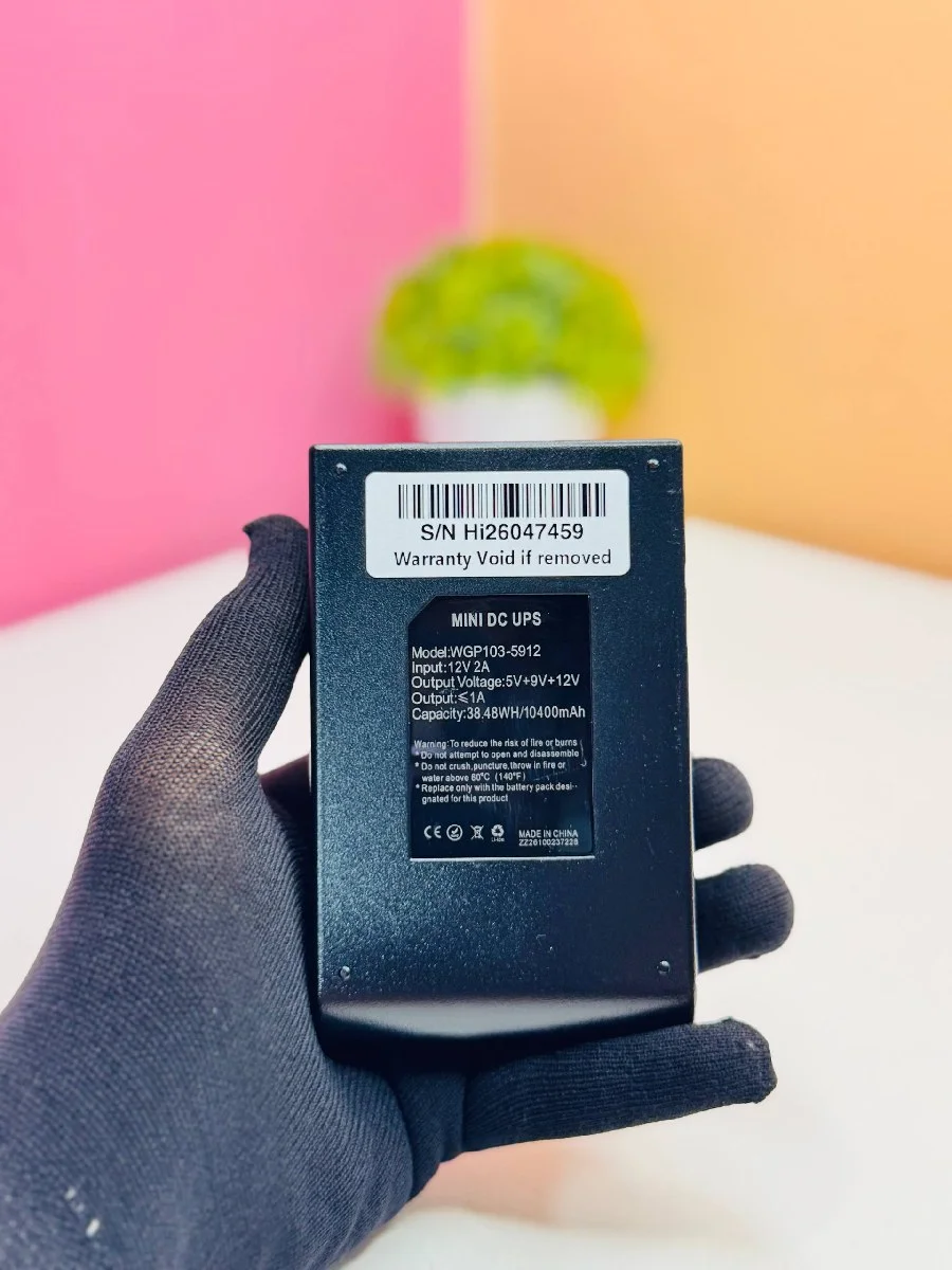 New Version WGP mini UPS 10400mAh – 5/9/12V – Black image 10