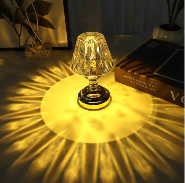LED diamond crystal table lamp Night Light for Bed Room decoration living room atmosphere light Gift (2 X AAA Batteries) image 2