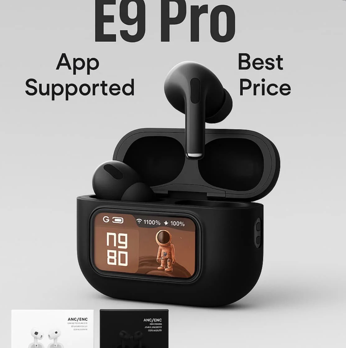 E9 Pro Airpods ANC/ENC Double Dark Noise Reduction Touch Control image 4