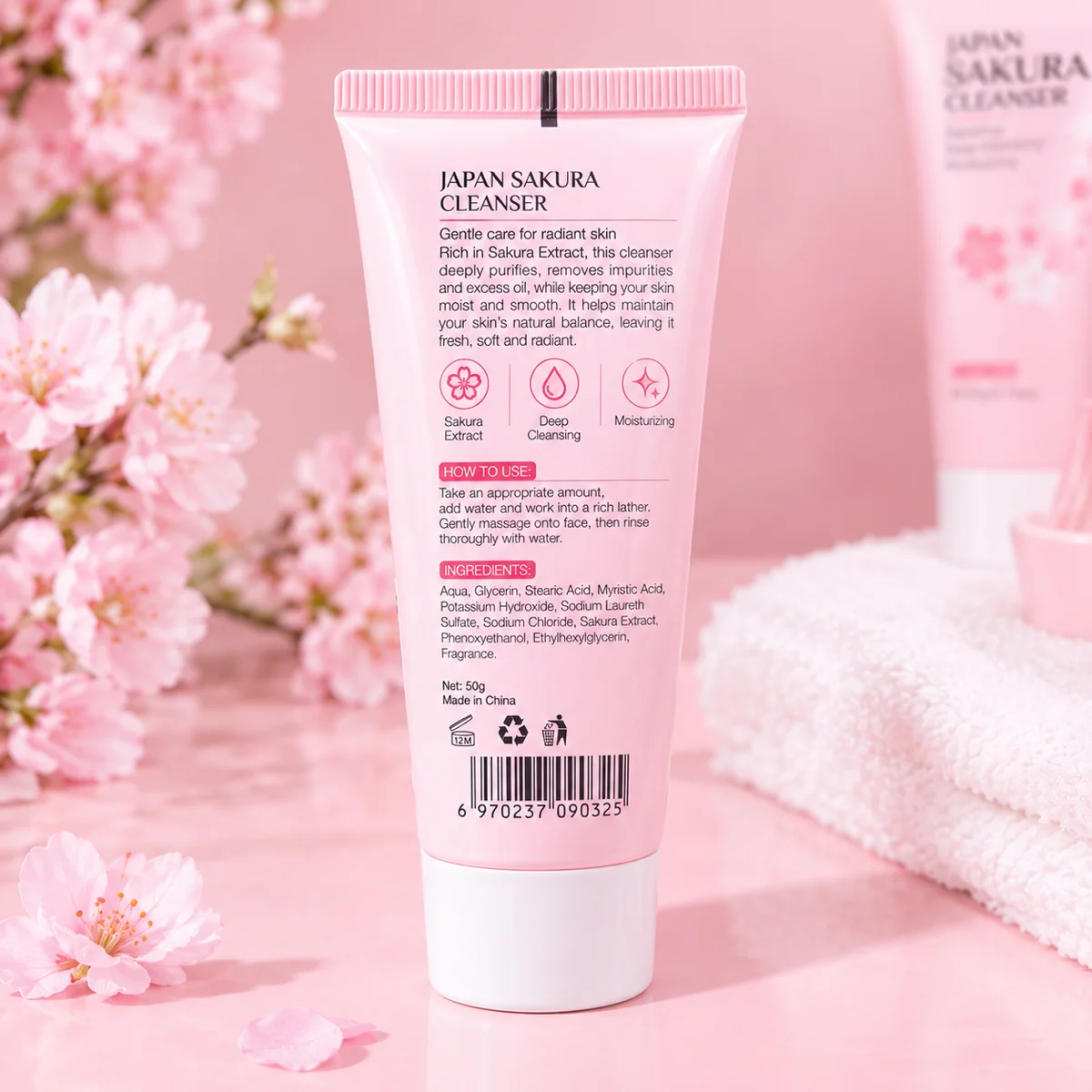 LAIKOU Japan Sakura Cleanser Face Wash 50g image 2
