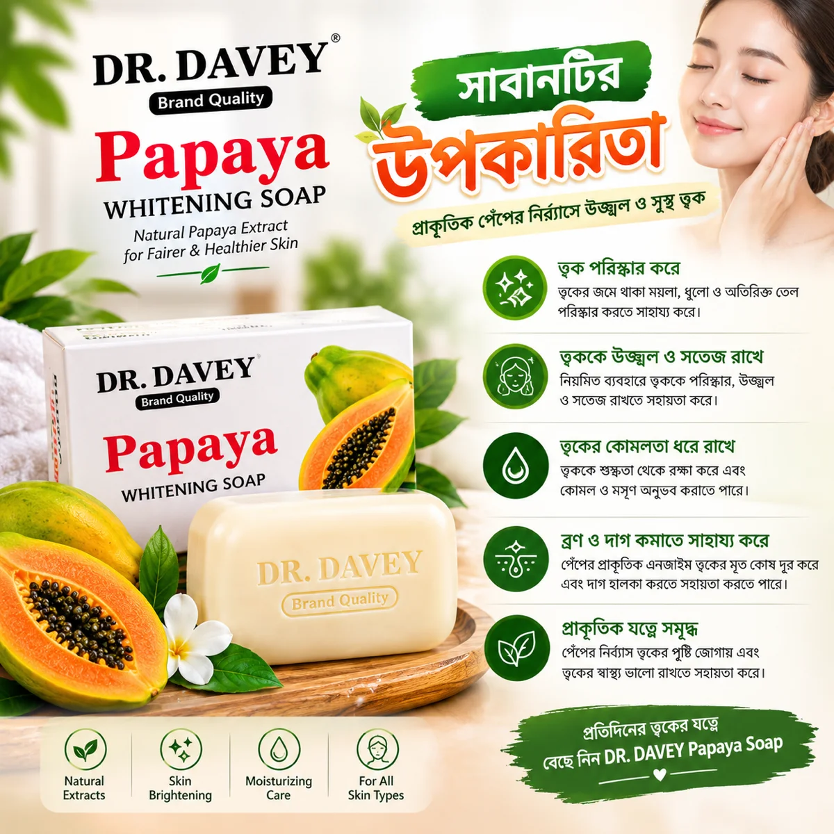 DR. DAVEY Papaya Whitening Soap image 2