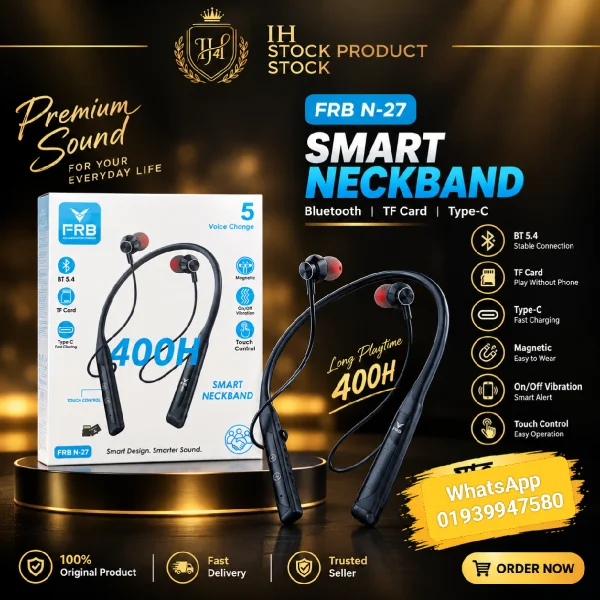 400h😱 frb smart neckband