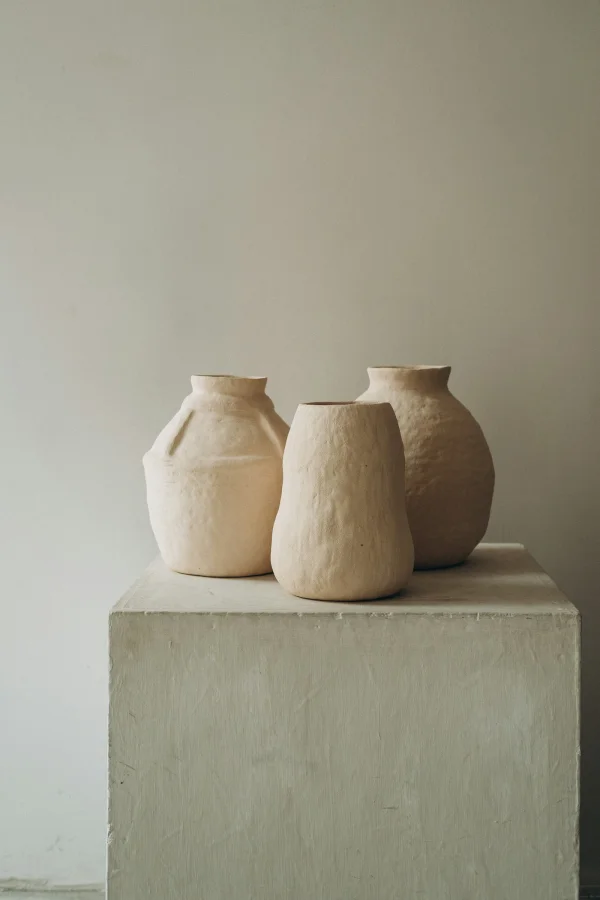 Ribbed Ceramic Vase